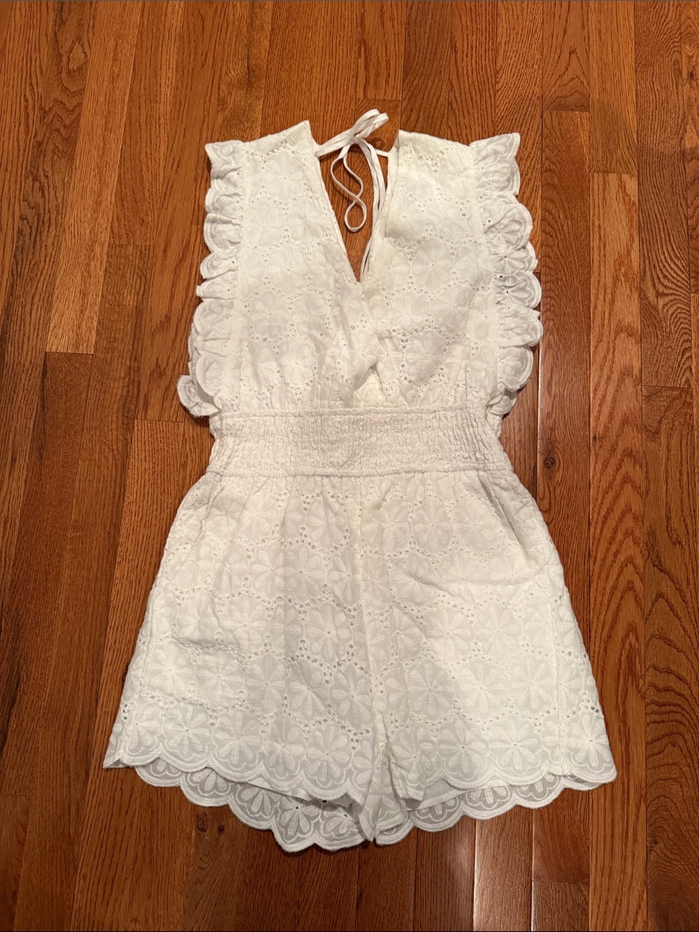 Blush White Eyelet Lace Romper